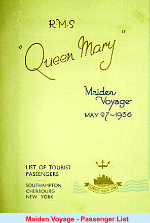Maiden Voyage - Passenger List